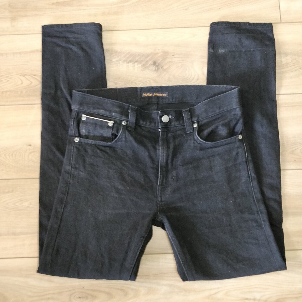 Nudie Jeans Lean Dean 30x32 Dry Black Selvage